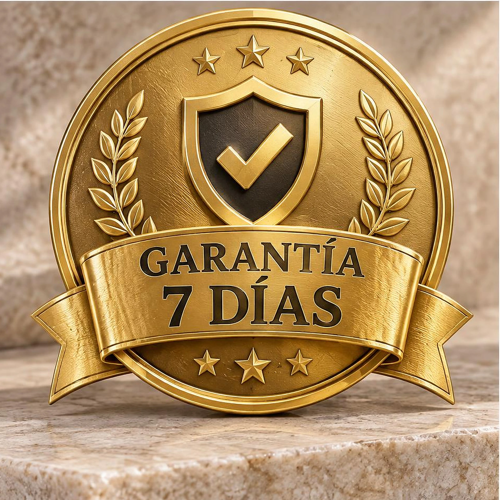 Sello dorado de garantía de satisfacción por 7 días